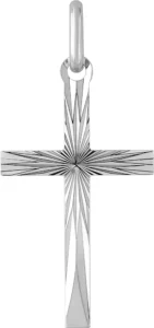 Pendentif croix or 375 blanc Or 375/1000 Gris rhodié