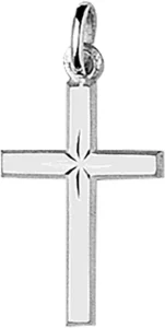 Pendentif croix x ag925rh argent gris rhodié