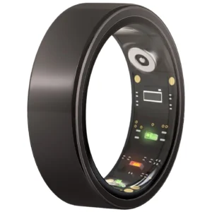 Bague taille 54 connectée toltek "ceramica" céramique largeur 9mm noir