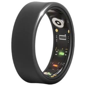 Bague taille 54 connectée toltek "titania nera" titane noir largeur 8mm