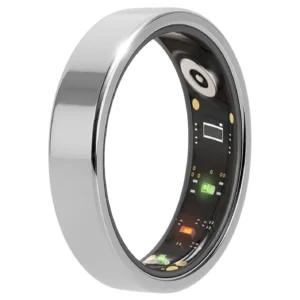 Bague taille 65 connectée toltek "linea" acier largeur 6mm gris