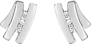 Boucles d'oreilles puces Bo. 6 diamant 0.03ct gh-p1 or 750/1000 blanc Gris rhodié