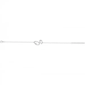 Bracelet argent 925 et 3 oxydes de zirconium 16 et 3cm gris rhodié