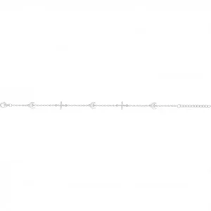 Bracelet argent 925 et 8 oxyde de zirconium 16 et 3cm gris rhodié