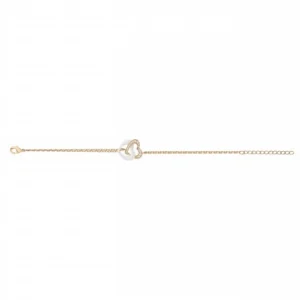 Bracelet pl.or eo 3m14k 22 oxydes de zirconium et ceram.blanche 17 et 3cm plaqué or jaune