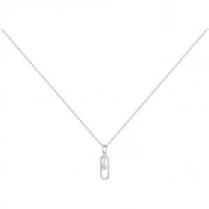 Collier la garçonne diamant argent. 925 et 1 diamètre 42 mm et 3cm gris rhodié