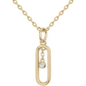 Collier la garçonne diamant plaque or 3m or 750 1000 et 1 diamètre 42 mm et 3cm jaune
