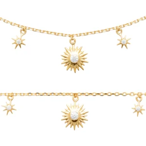 Collier plaqué or 750 3mic oxydes de zirconium jaune