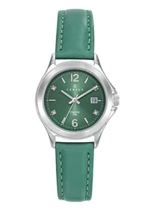 Montre Certus Quartz Femme Argenté Cuir Vert Cadran Vert 644569