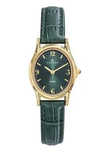 Montre Certus Quartz Femme Doré Cuir Vert Cadran Vert 646623