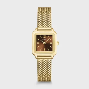 Montre Cluse Gracieuse Mini Quartz 21 mm Doré Cadran Marron CW15511