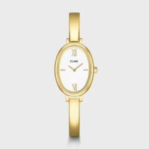 Montre Cluse L'Ovale Quartz 22 mm Doré Cadran Blanc CW16101