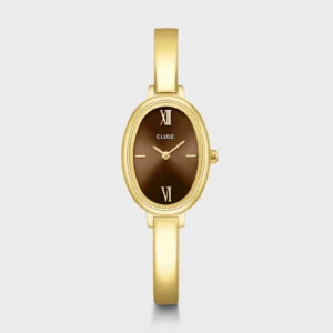 Montre Cluse L'Ovale Quartz 22 mm Doré Cadran Marron CW16105