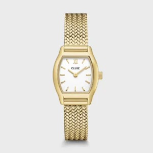 Montre Cluse Tonnette Mini Quartz 19.5 mm Doré Cadran Blanc CW16501
