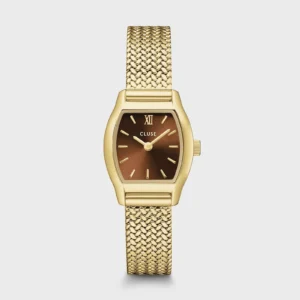 Montre Cluse Tonnette Mini Quartz 19.5 mm Doré Cadran Marron CW16504