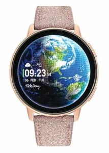 Montre Connectée Tekday Mixte Doré rose Cuir Rose 656547