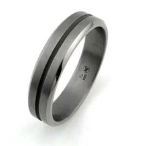 Alliance taille 62 Talos 5 mm en tantale 999/1000 gris brossé et poli