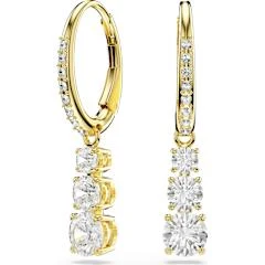 Anneaux d'oreilles Swarovski Stilla Attract cristaux blancs dorés
