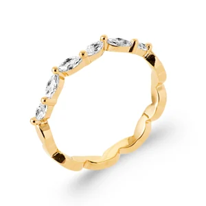 Bague empierrée taille 54 plaqué or 3 microns avec oxydes de zirconium réf. 20008310