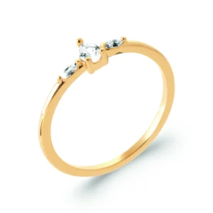 Bague empierrée taille 56 plaqué or 3 microns avec oxydes de zirconium réf. 20004610