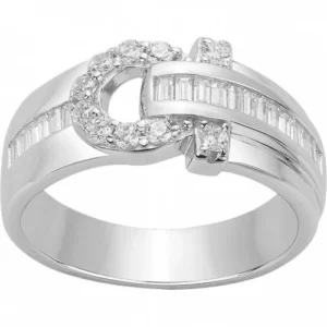 Bague empierrée taille 58 argent 925 rhodié avec 29 oxydes de zirconium