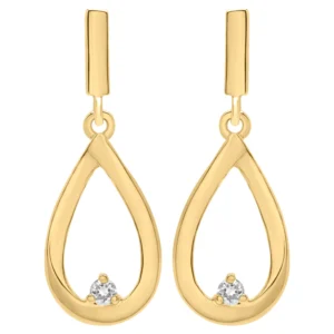 Boucles d'oreilles pendantes avec diamants H-P1 0,03 ct en or 750/1000 jaune