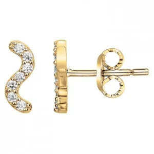 Boucles d'oreilles plaqué or avec 14 oxydes de zirconium