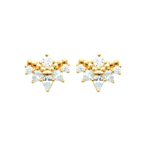 Boucles d'oreilles puces plaqué or 3 microns avec oxydes de zirconium réf. 23078710