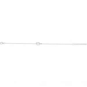 Bracelet argent 925 rhodié avec 4 oxydes de zirconium