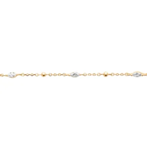 Bracelet plaqué or 3 microns avec oxydes de zirconium réf. 97431118
