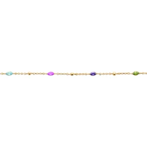 Bracelet plaqué or 3 microns avec pierre synthétique réf. 97431218