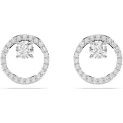 Clous d'oreilles Swarovski Constella zirconias ronds métal rhodié