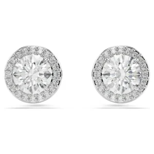 Clous d'oreilles Swarovski Una Angelic cristaux blancs métal rhodié