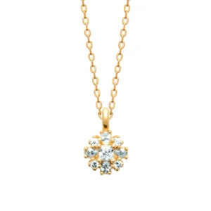 Collier avec pendentif plaqué or 3 microns et oxydes de zirconium