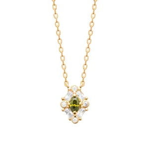 Collier plaqué or 3 microns avec pierre synthétique réf. 97426445