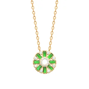 Collier plaqué or 3 microns avec pierre synthétique réf. 97429345