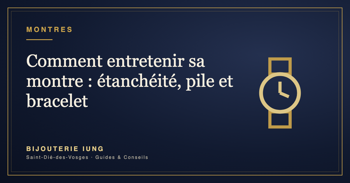 Comment entretenir sa montre : étanchéité, pile et bracelet – Bijouterie IUNG Saint-Dié-des-Vosges