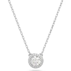 Pendentif Swarovski Una Angelic cristal rond pavé métal rhodié